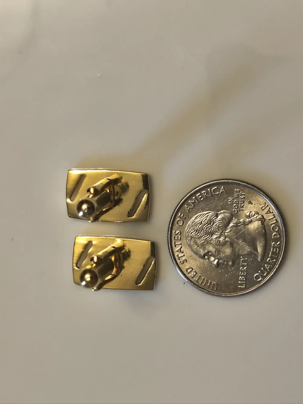 Gold and Silver Color Rectangular Men’s Cufflinks